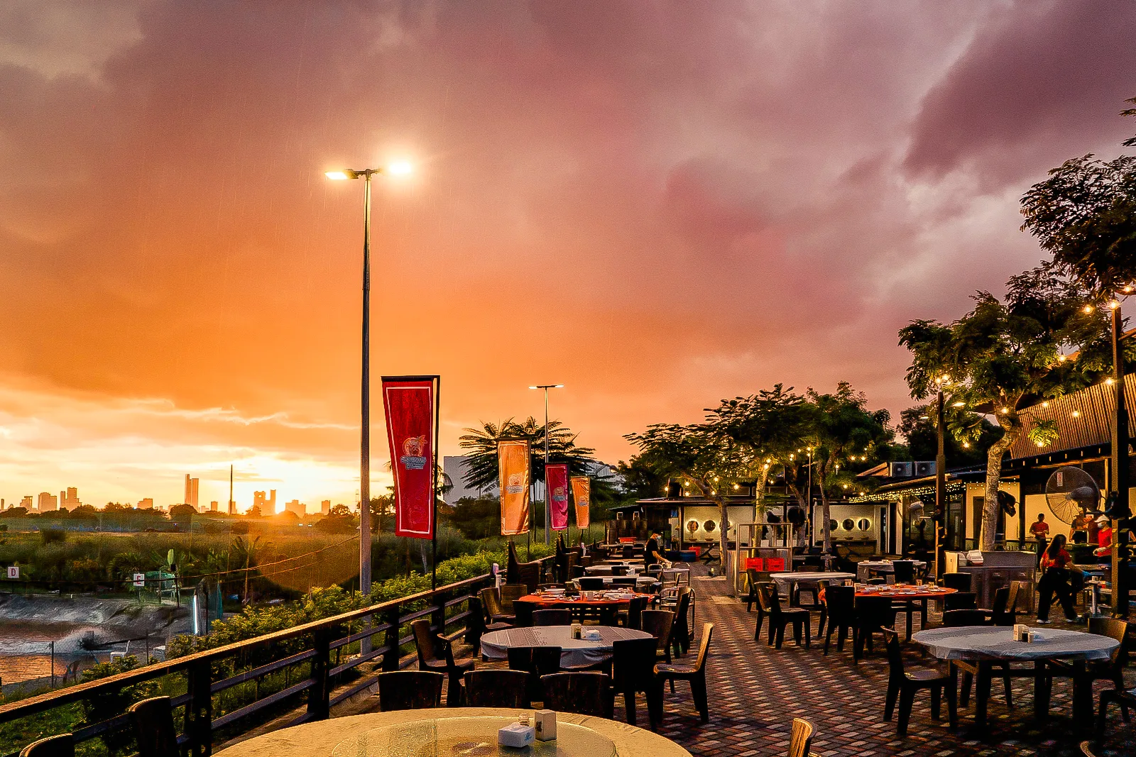 Sunset at Senibong Bay Seafood Restaurant